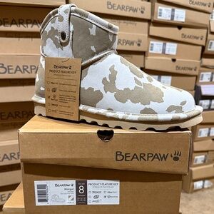 Margot Tan cow print Bearpaw boots